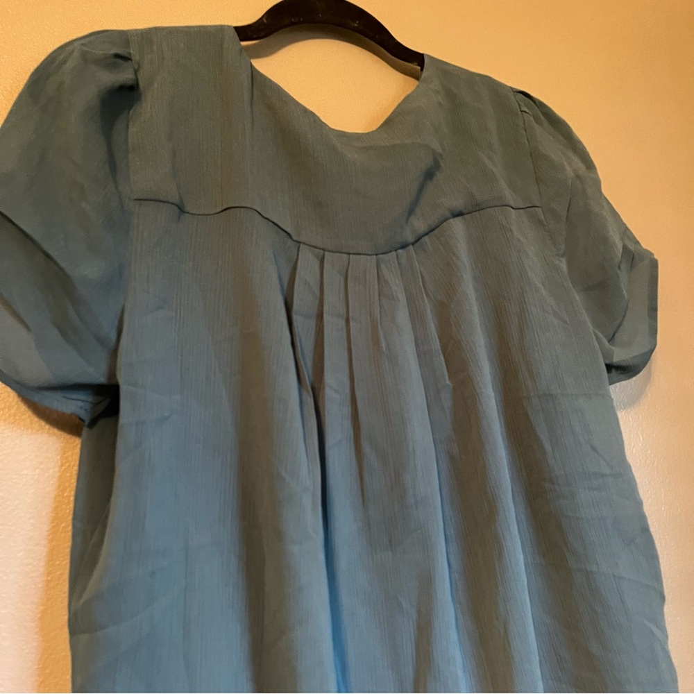 NWT DR2 Sz Large Women’s Teal Blue Short Sleeve Blouse & Tank Top Shirt Ret $58! - Picture 14 of 14